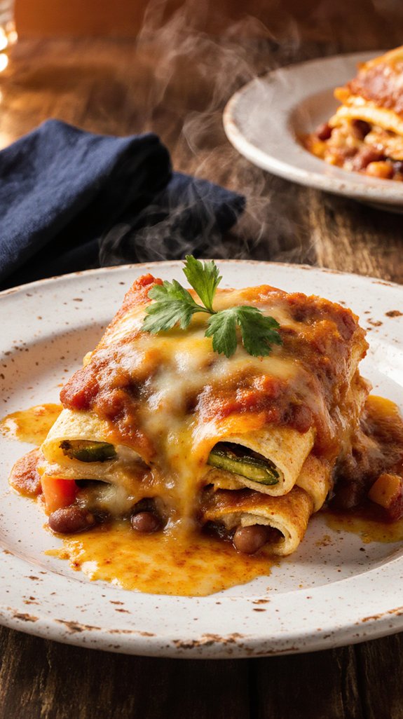 slow cooker bean enchiladas
