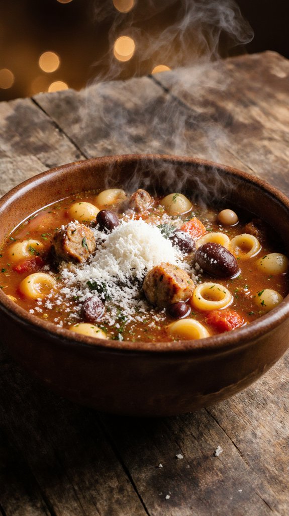 soup bread salad vegetables