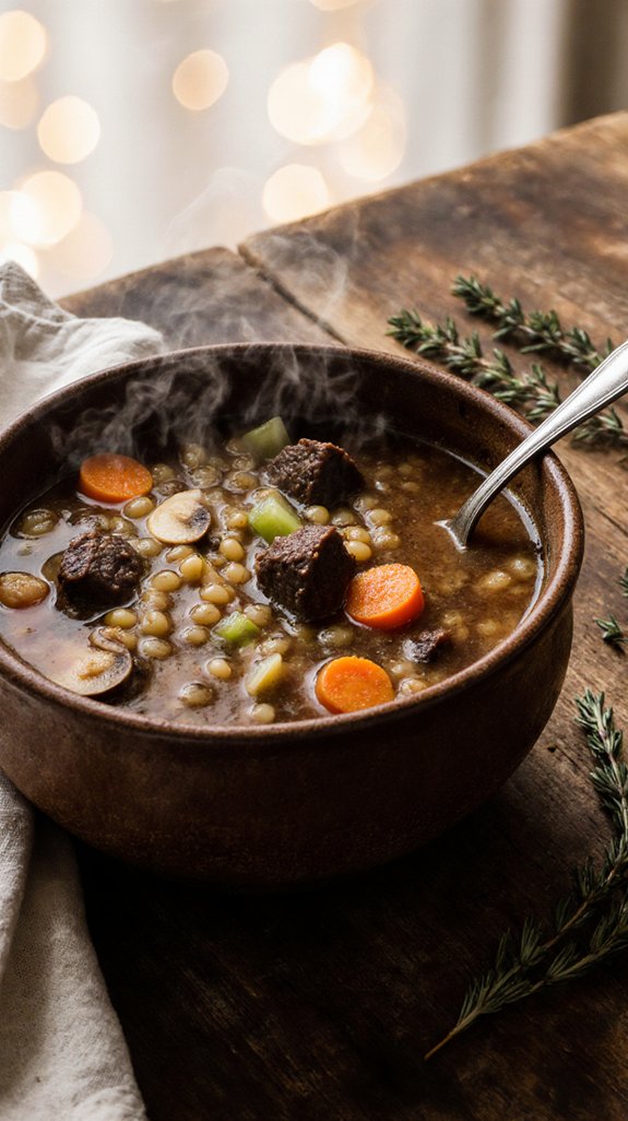 soup with crusty bread