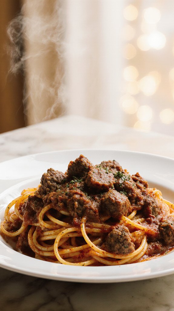 spaghetti sides garlic bread salad