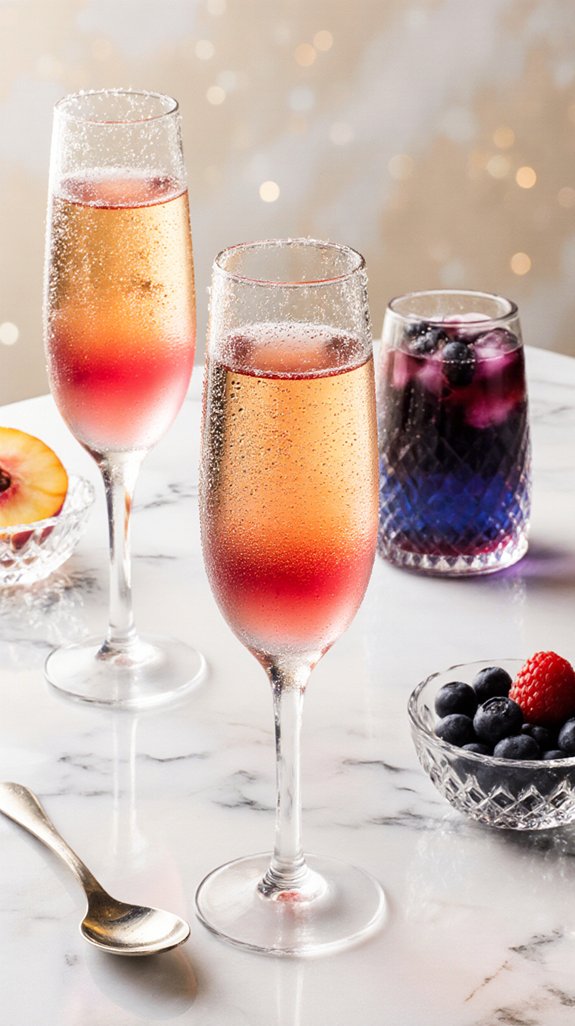 sparkling bellini bar setup