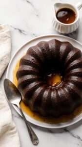 spice cake with sauce