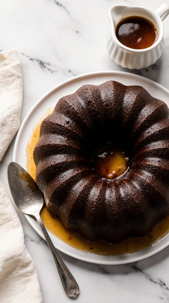 spice cake with sauce