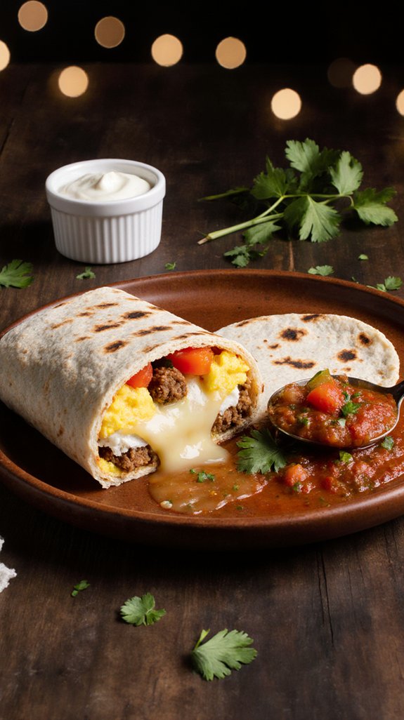 spicy chorizo breakfast burrito