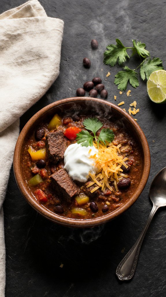 spicy steak fajita chili