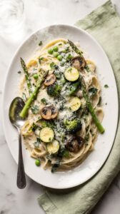 spring vegetable pasta dish