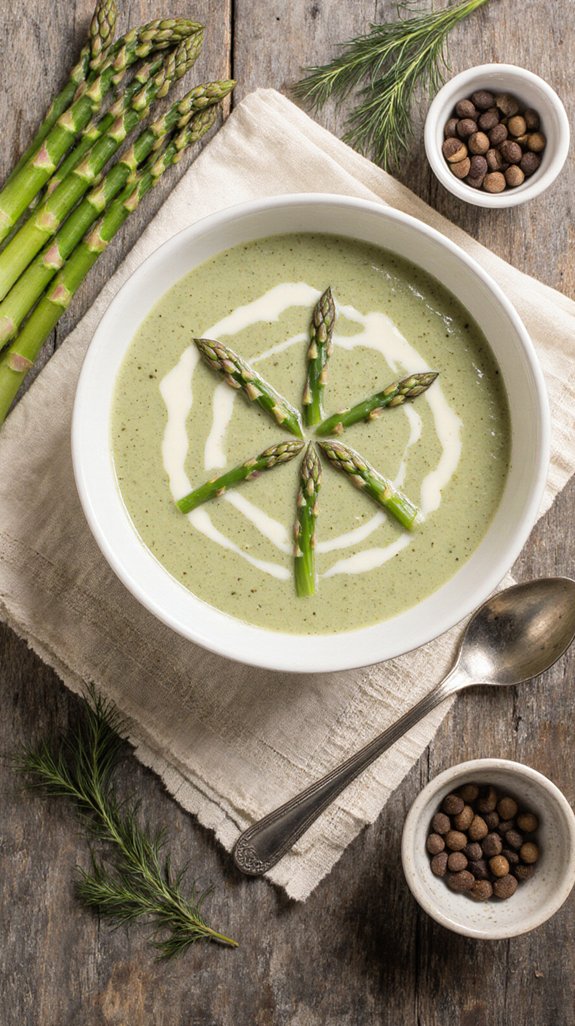 springtime creamy asparagus soup