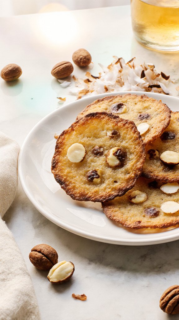 tropical buttery coconut macadamia crisps