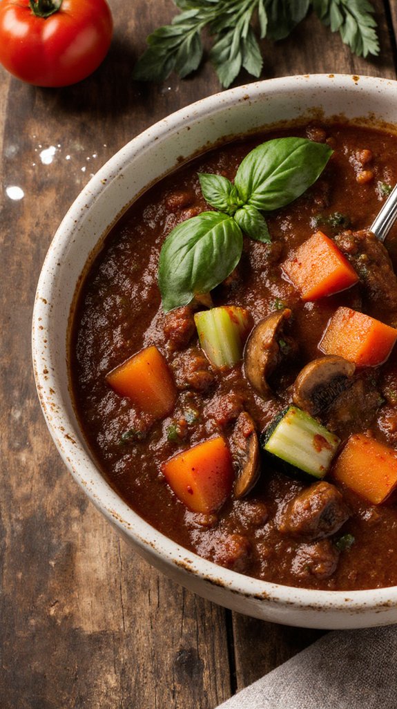 vegetable packed hearty bolognese sauce