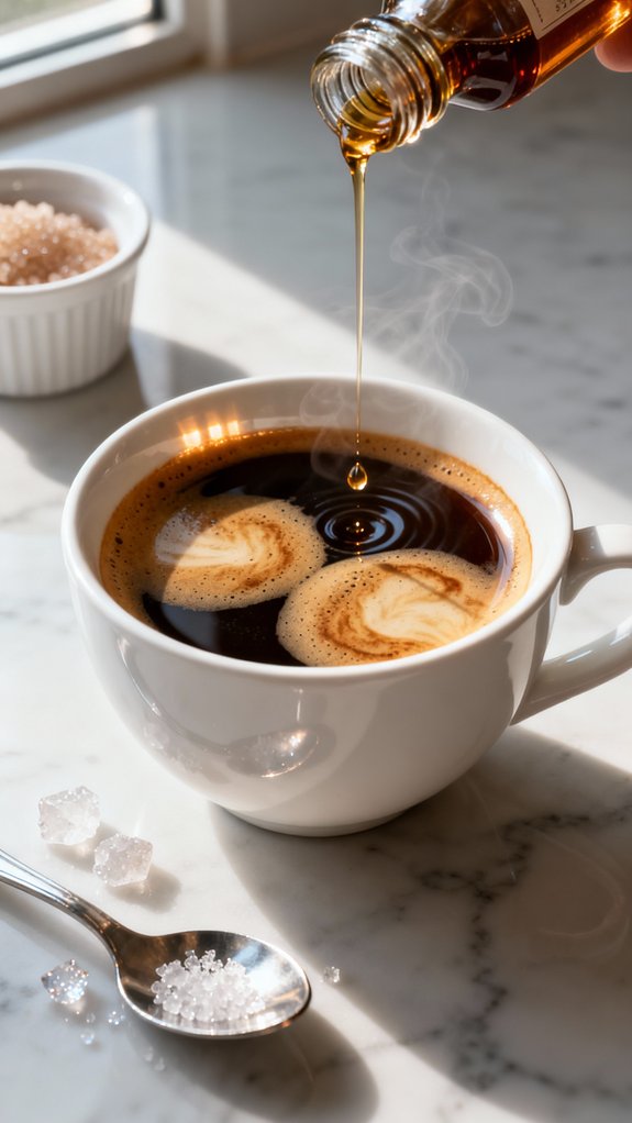 add flavorings to espresso