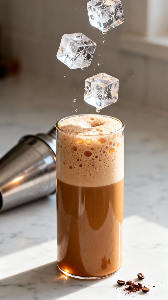 add ice cubes generously