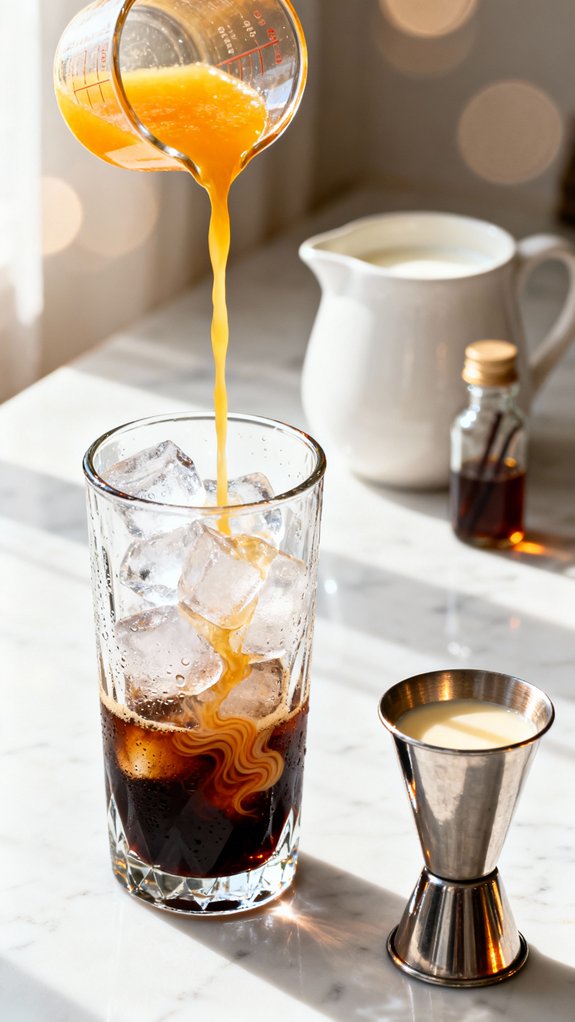 add orange vanilla stir