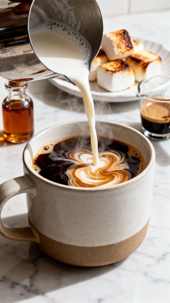 assemble espresso milk marshmallow drink