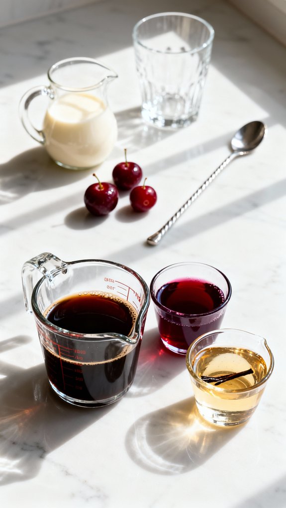 assemble ingredients for mixing