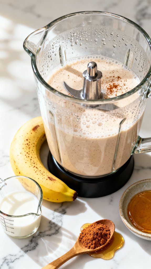 blend banana milk mixture