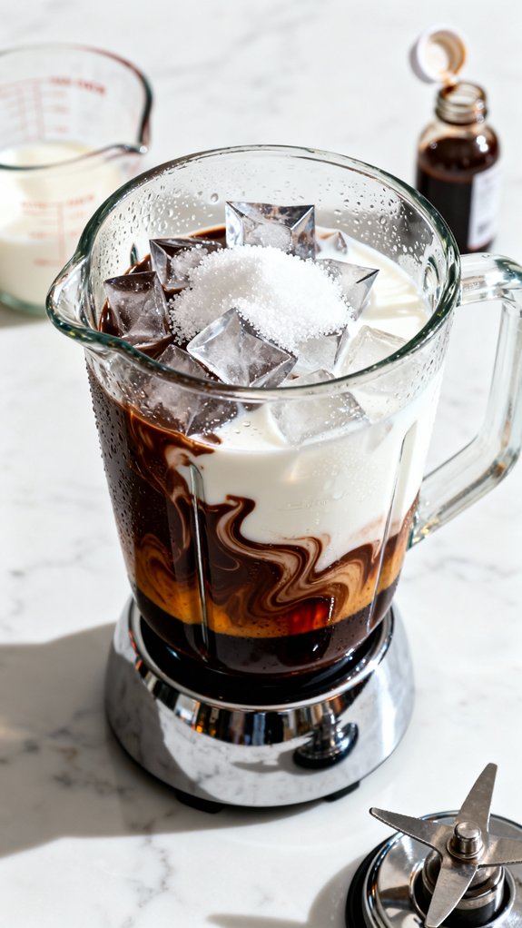 blend coffee chocolate ice