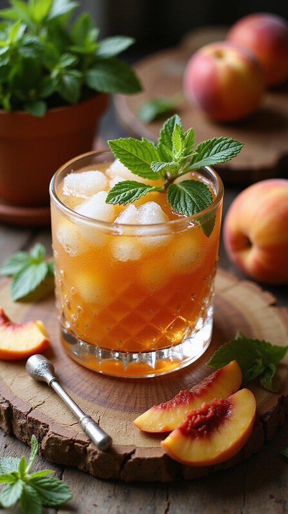 bold bourbon meets fresh peaches