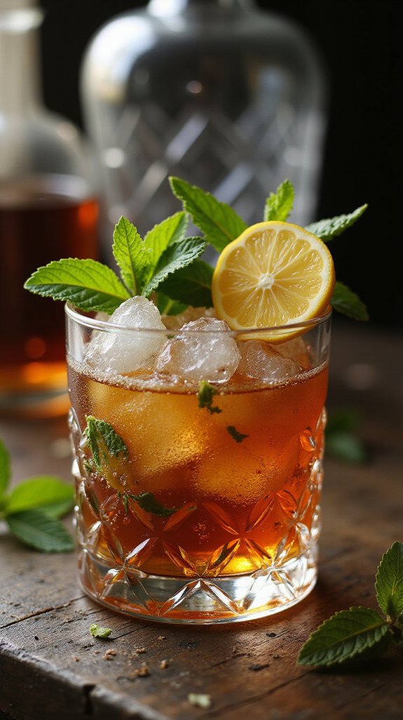 bourbon mint lemon muddled