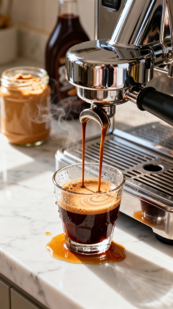 brew hot strong espresso