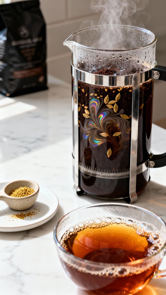 brew strong coffee with cardamom