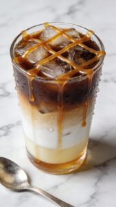 caramel iced coffee drink