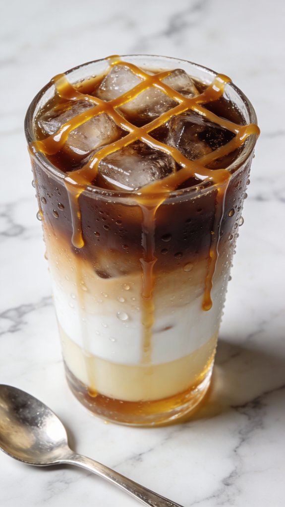 caramel iced coffee drink