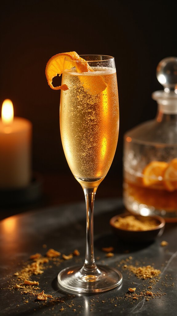 celebratory golden champagne spritz