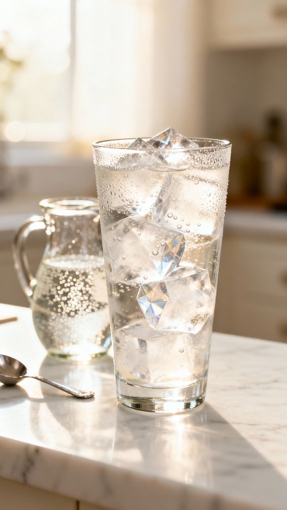 chill glass with ice