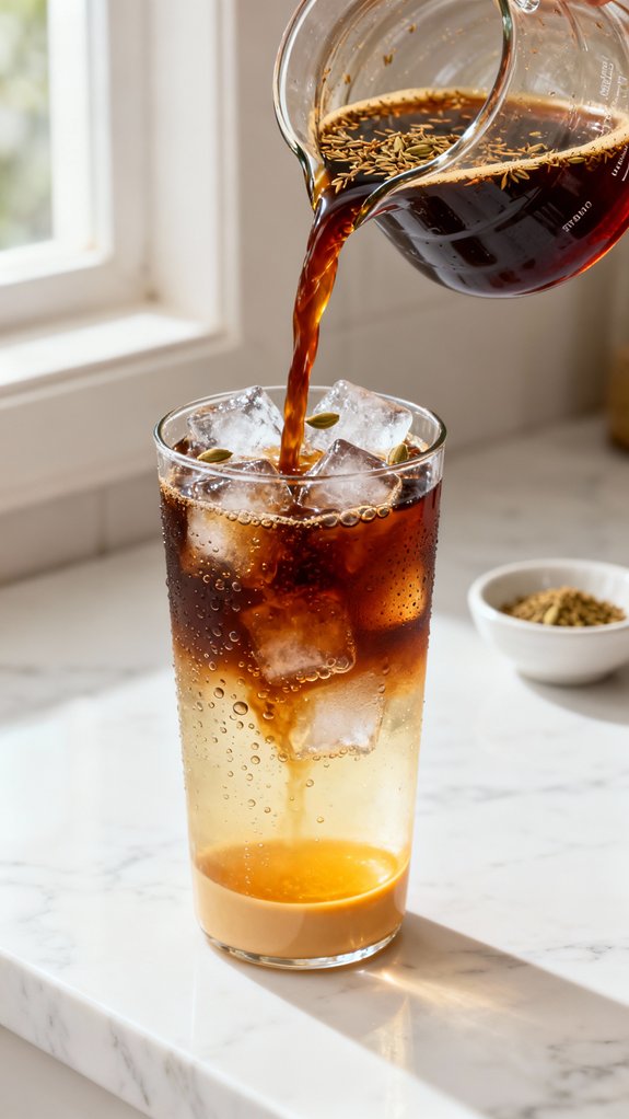 chilled coffee creates beautiful layers