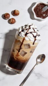 chocolate hazelnut iced latte
