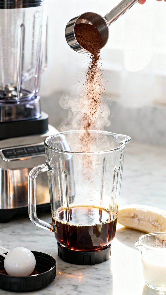 chocolate powder blends beautifully