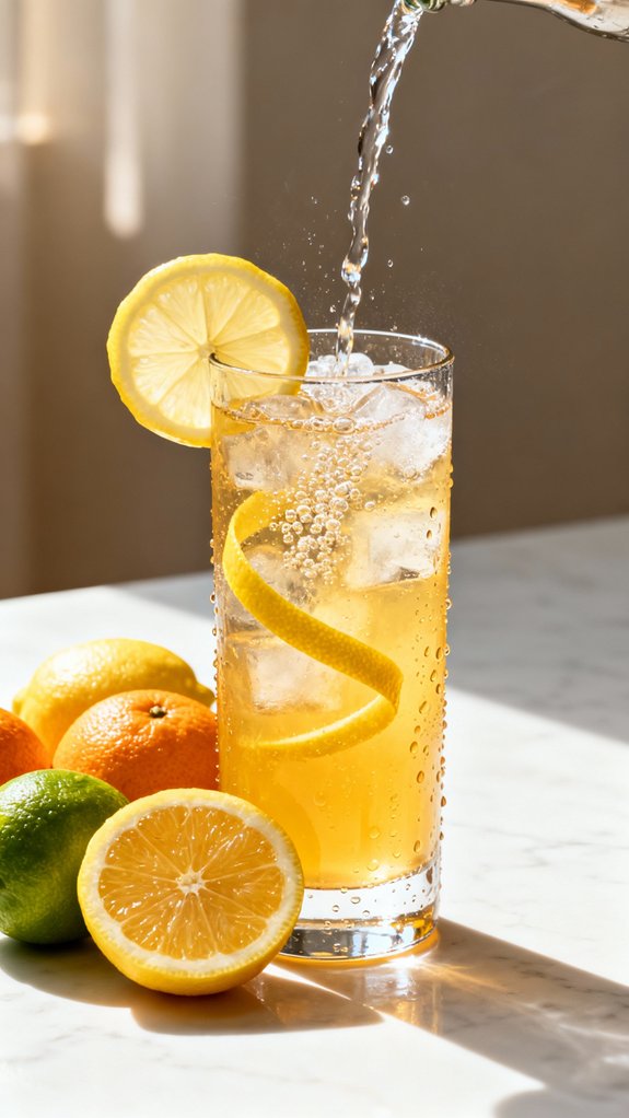 citrus mocktail with carbonation