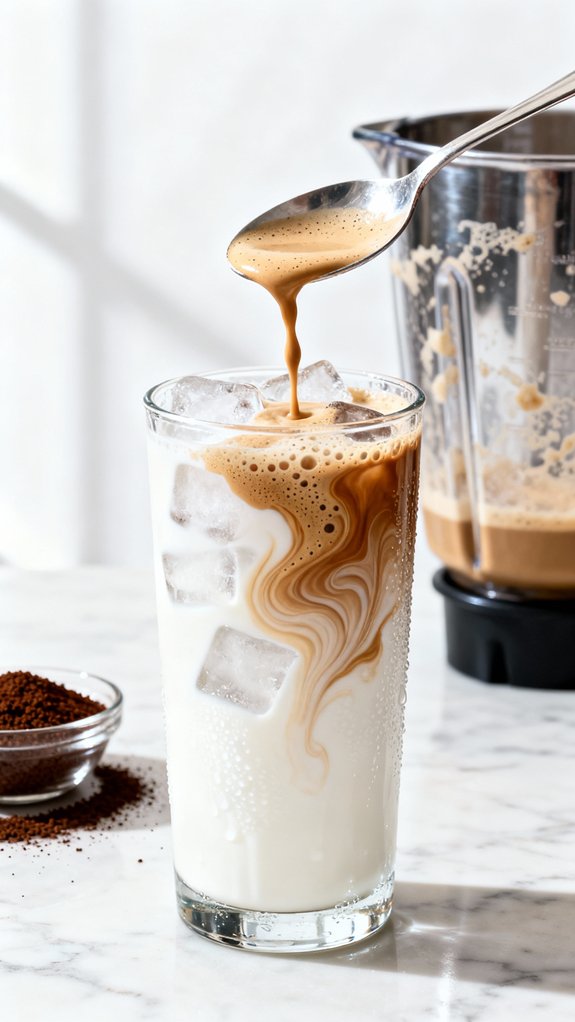 coffee foam creates layers