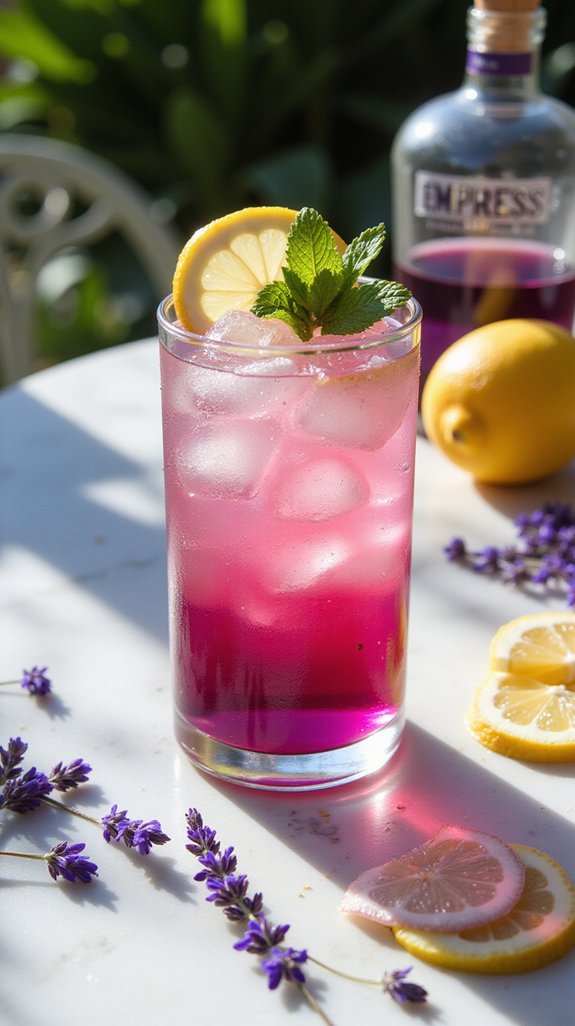 color changing botanical lemonade cocktail