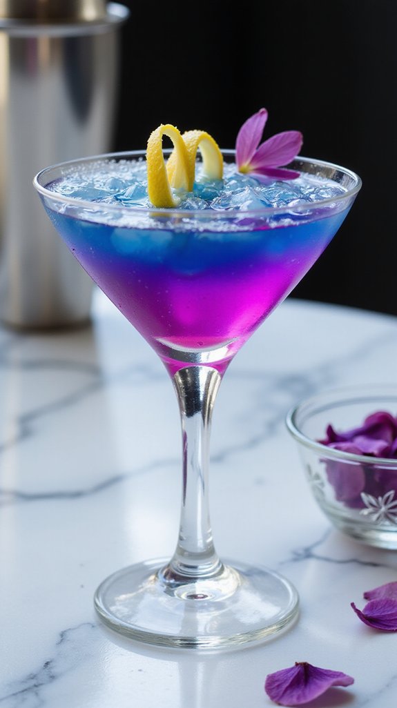 color changing floral cocktail delight