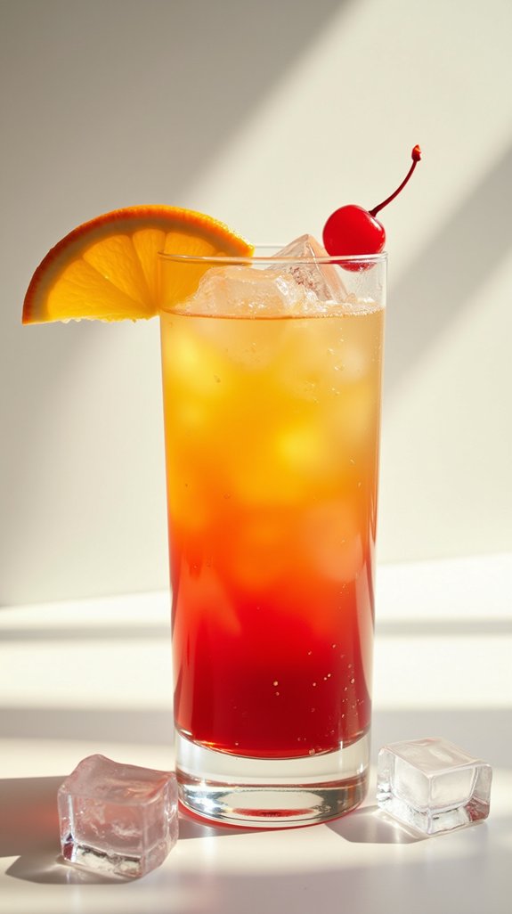 colorful layered tequila cocktail