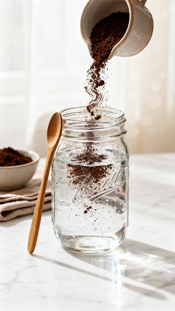 combine coffee with water