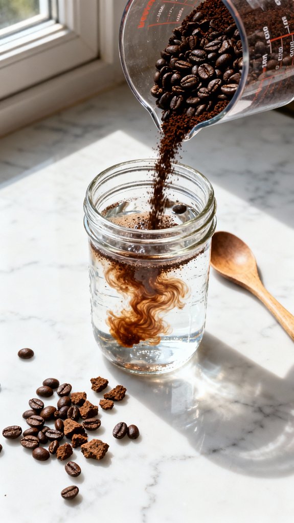 combine coffee with water
