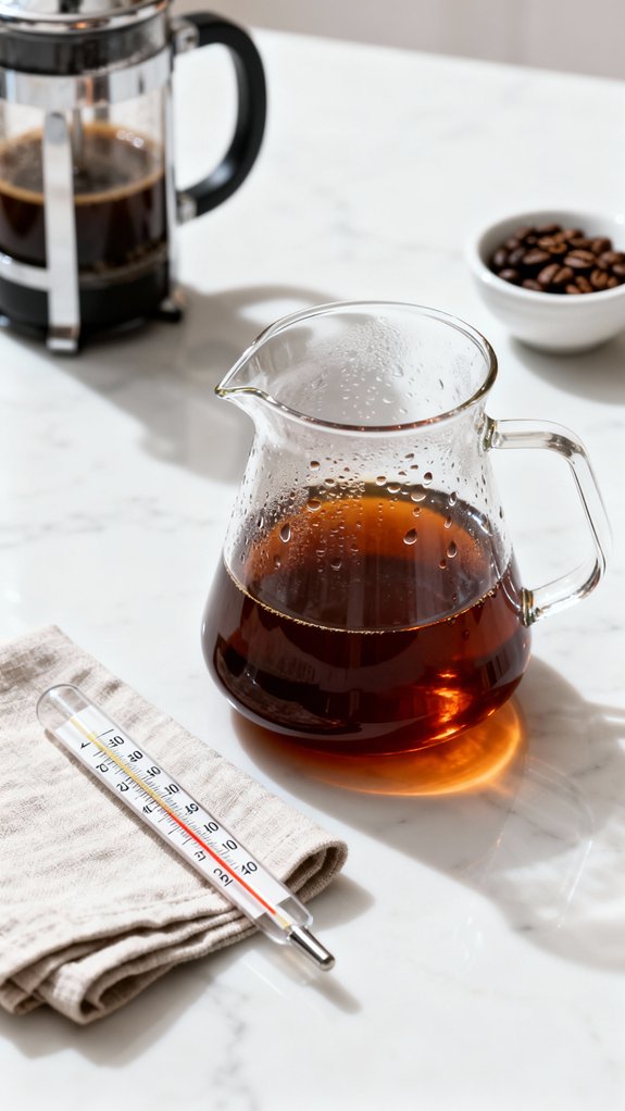 cool coffee before serving