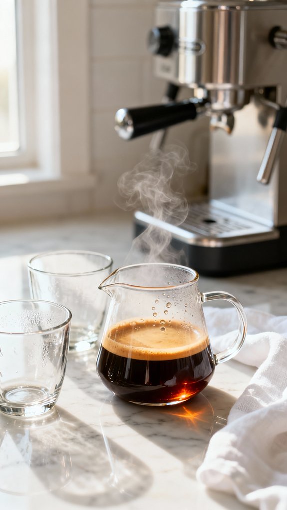 cool espresso before serving