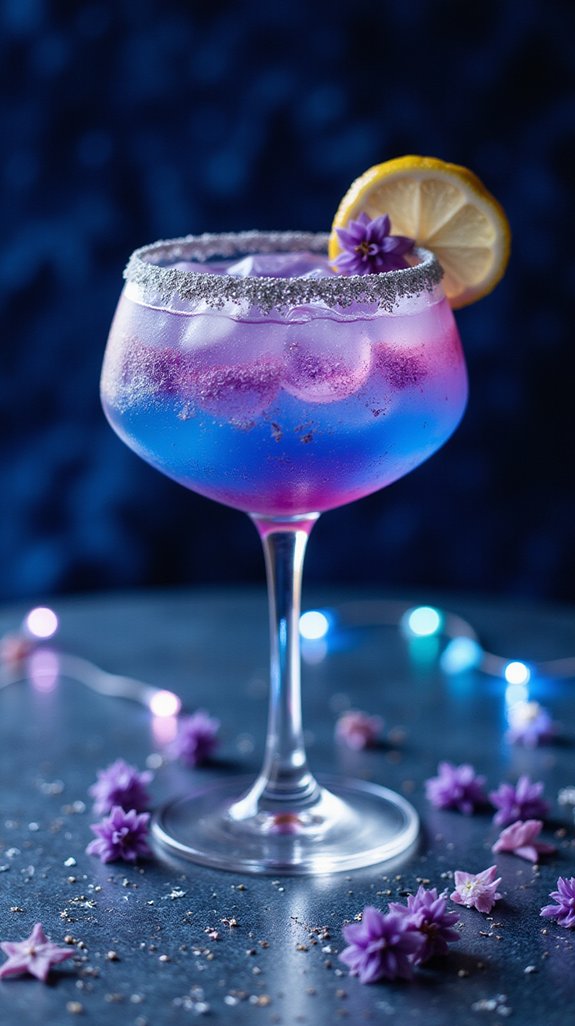 cosmic cocktail with glitter