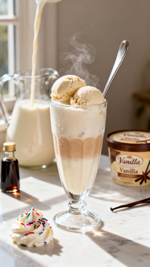 creamy vanilla ice cream float