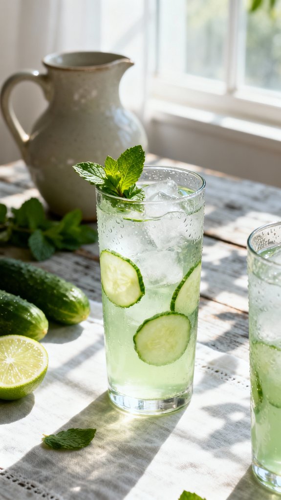 crisp refreshing cucumber mocktail