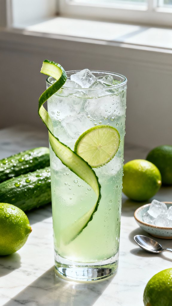 crisp refreshing cucumber mocktail