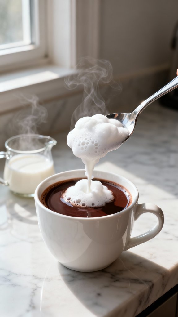 crown mocha with fluffy foam