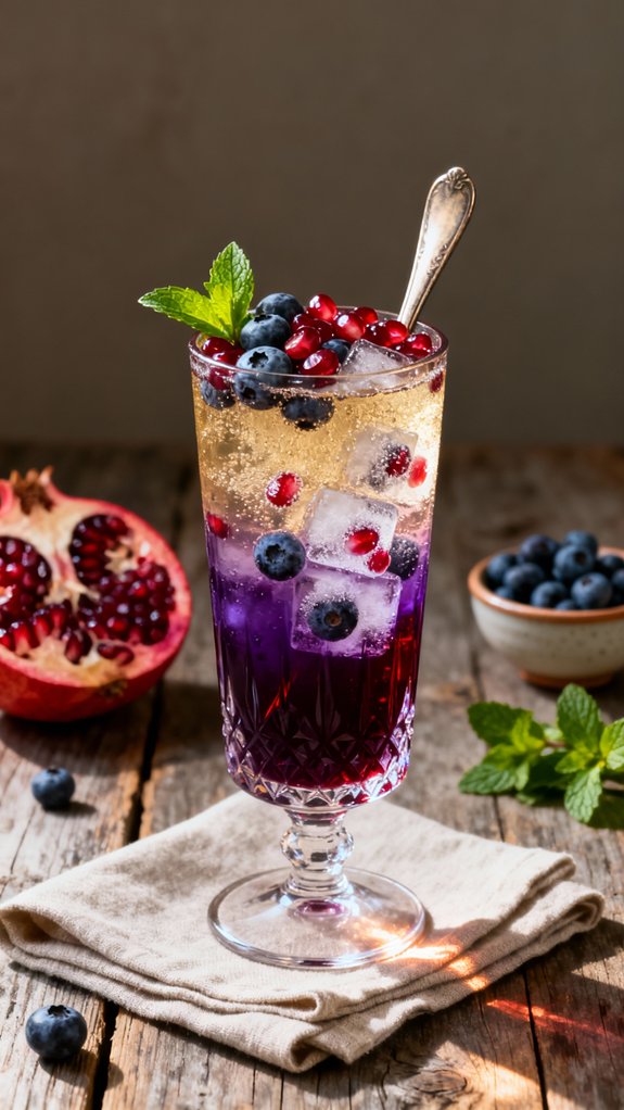 delicious vibrant fruity mocktail