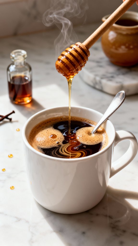 dissolve honey and vanilla