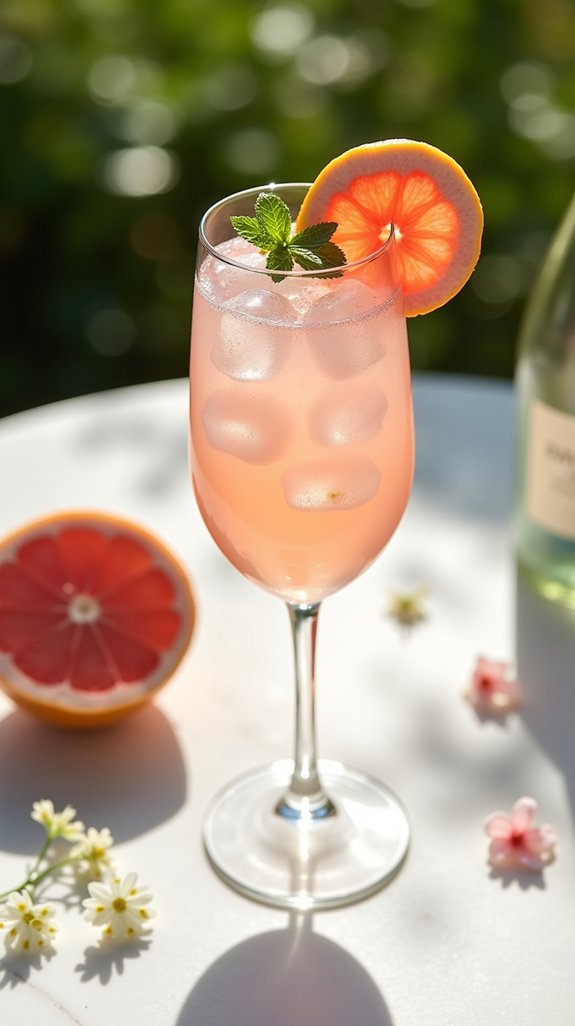 effervescent floral citrus cocktail
