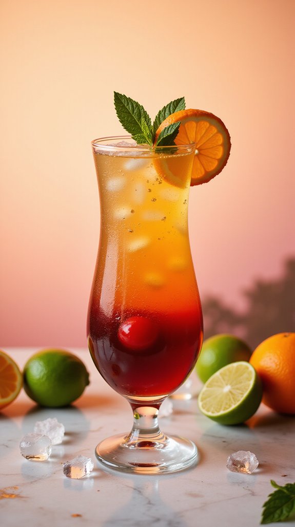 effervescent sunset inspired cocktail