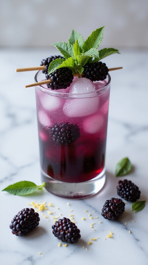 elegant blackberry mint cocktail